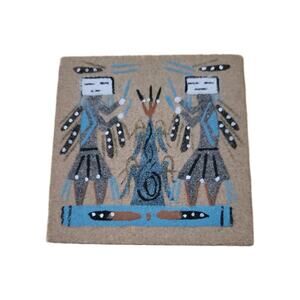 Native American Navajo Indian Sand Painting Art 4”x4”